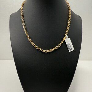 18k Yellow Gold Rolo Chain Necklace, 15.5"
